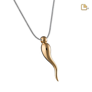 PD1521 ItalianHorn Ashes Pendant Pol Gold Vermeil