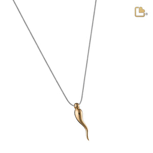 PD1521 ItalianHorn Ashes Pendant Pol Gold Vermeil