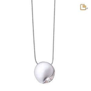 PD1532 Circle Ashes Pendant Pol Silver w/Zirconia