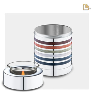 T223 Pride Bear Tealight Urn Pol Silver