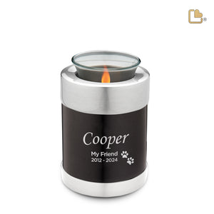 T655 Pet Tealight Urn Midnight & Bru Pewter