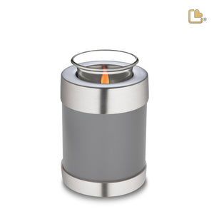 T661 Tealight Urn Slate & Bru Pewter