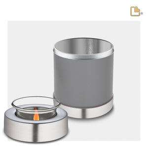 T661 Tealight Urn Slate & Bru Pewter