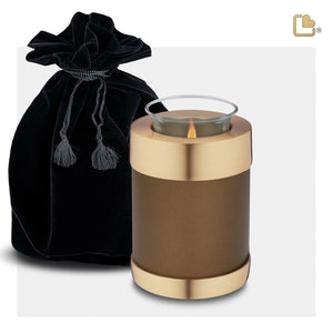 T662 Tealight Urn Auburn & Bru Gold