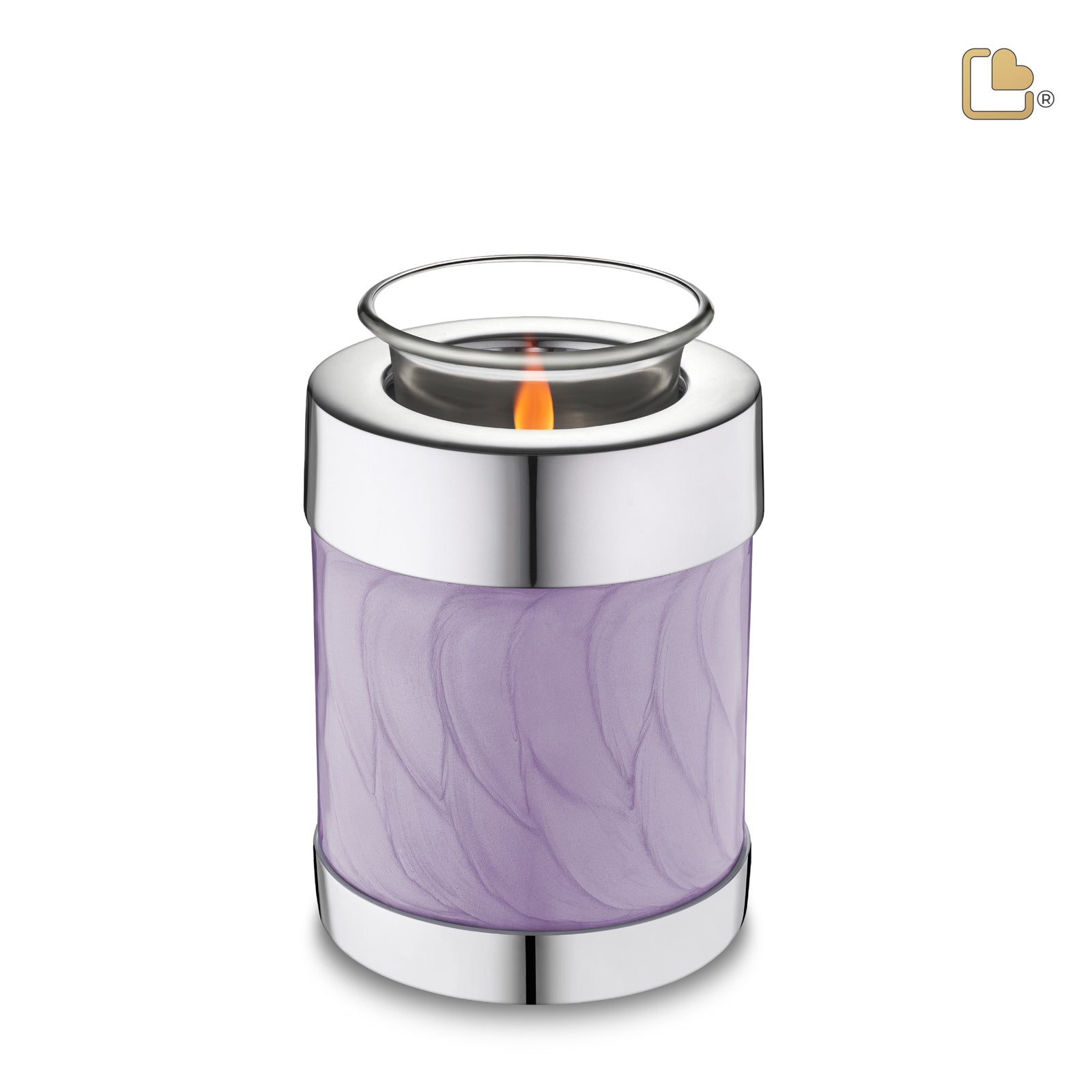 T670 Tealight Urn Pearl Lavender & Pol Silver