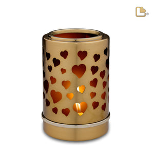T710 Reflections of Love Tealight Urn Bru Gold