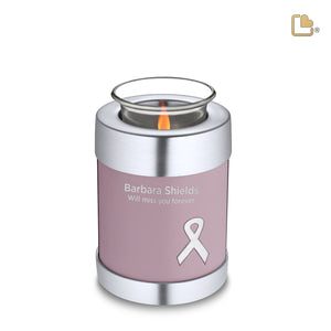 T900 Awareness Tealight Urn Pink & Bru Pewter