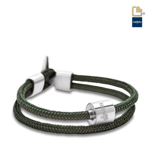 TB-BC10-M Memento Bracelet (M) Cord Brushed Ashes Bead Nato Green