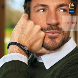 TB-BC12-L Memento Bracelet (L) Cord Brushed Ashes Bead Navy Blue