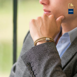 TB-BC7-L Memento Bracelet (L) Cord Brushed Ashes Bead Goldsand