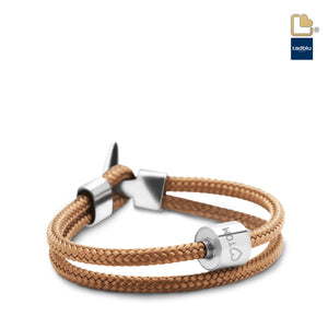 TB-BC7-M Memento Bracelet (M) Cord Brushed Ashes Bead Goldsand