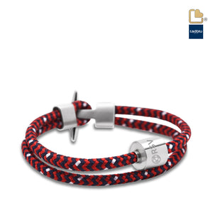 TB-BC9-XL Memento Bracelet (XL) Cord Brushed Ashes Bead Red-Black
