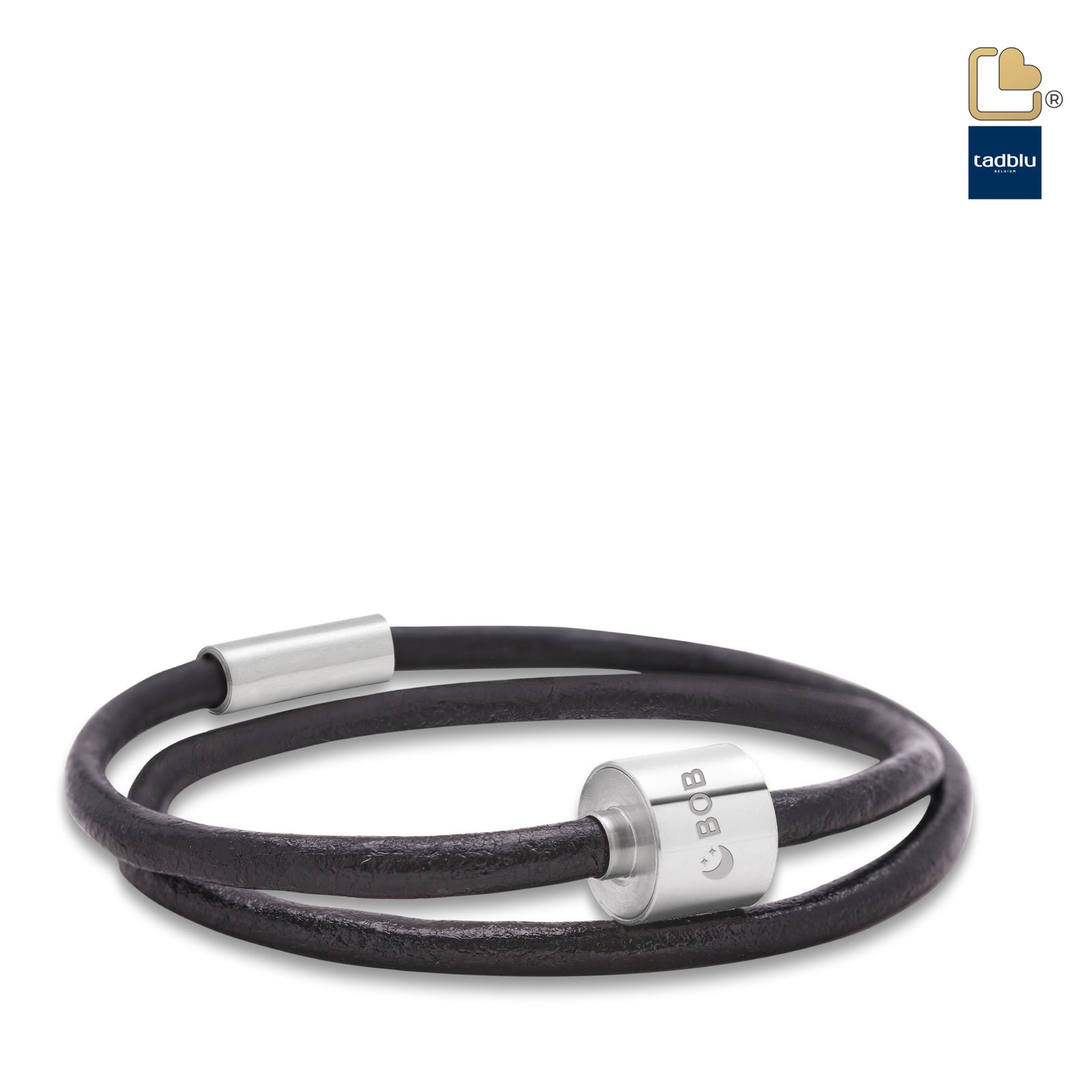 TB-BL1-S Memento Bracelet (S) Smooth Leather Brushed Ashes Bead Black