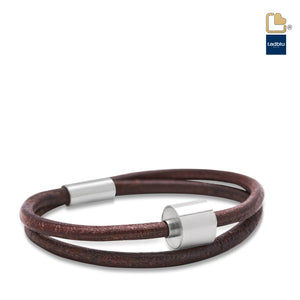 TB-BL2-M Memento Bracelet (M) Smooth Leather Brushed Ashes Bead Brown