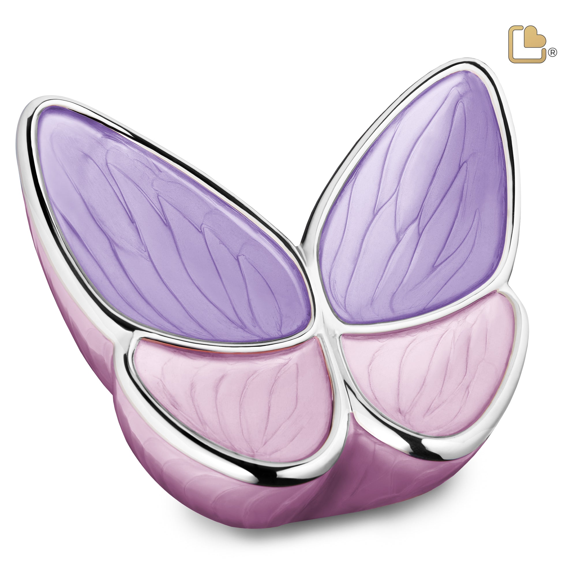 A1040   Wings of Hope Standard Adult Urn Pearl Lavender & Pol Silver