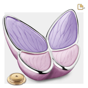 A1040   Wings of Hope Standard Adult Urn Pearl Lavender & Pol Silver