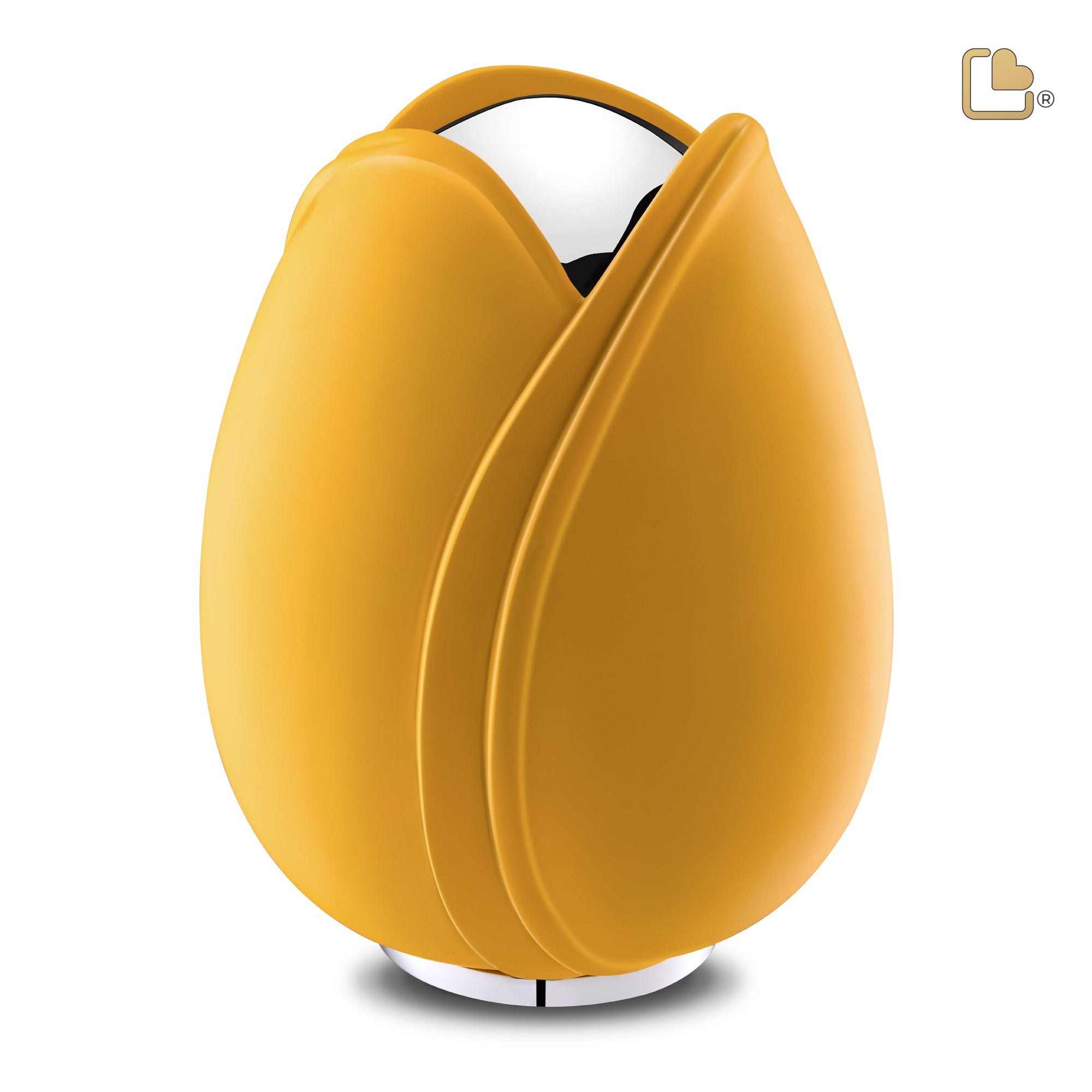 A1050   Tulip Standard Adult Urn Yellow & Pol Silver