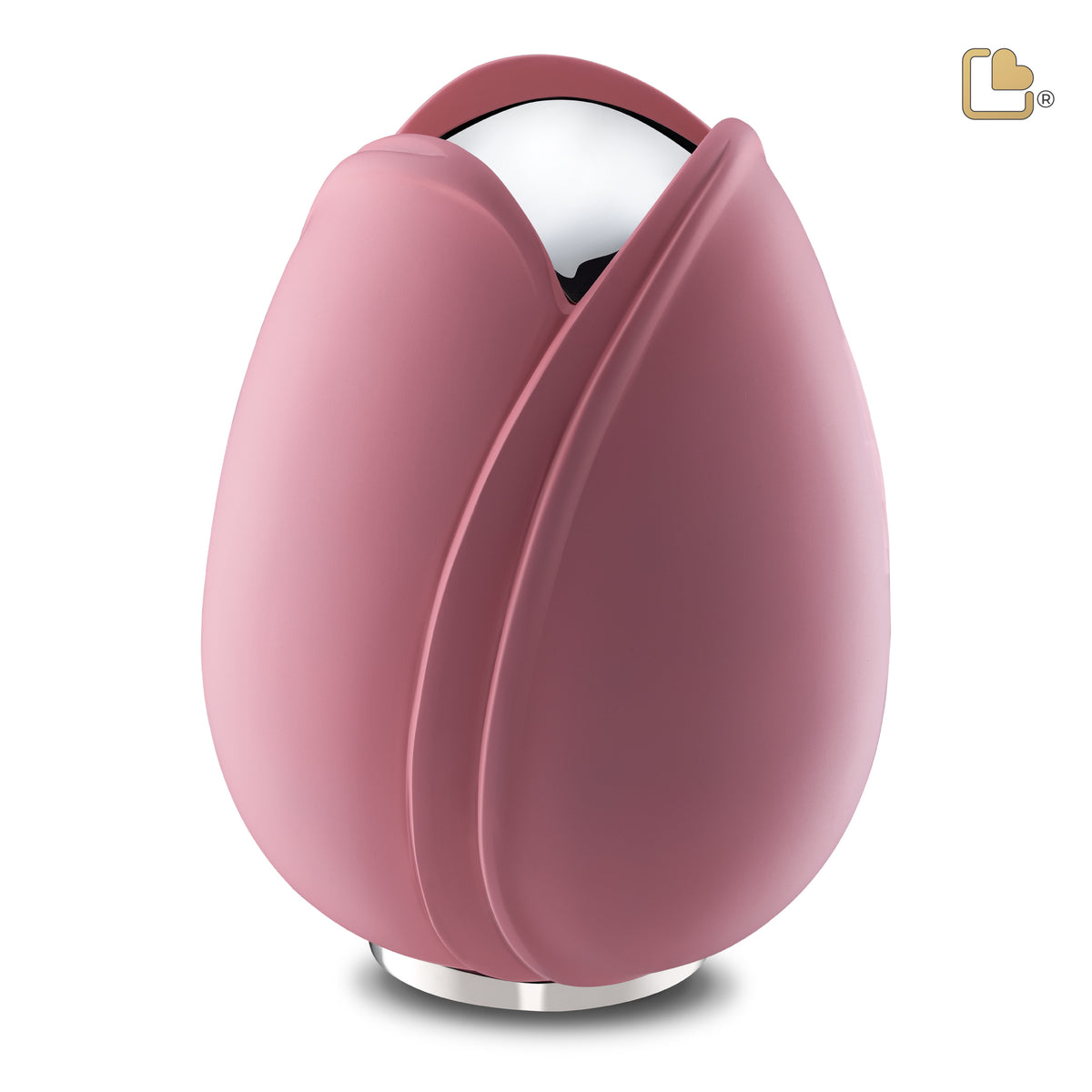 A1053   Tulip Standard Adult Urn Pink &amp; Pol Silver