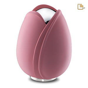 A1053   Tulip Standard Adult Urn Pink & Pol Silver