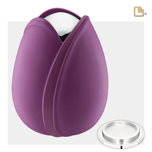 A1054   Tulip Standard Adult Urn Purple & Pol Silver