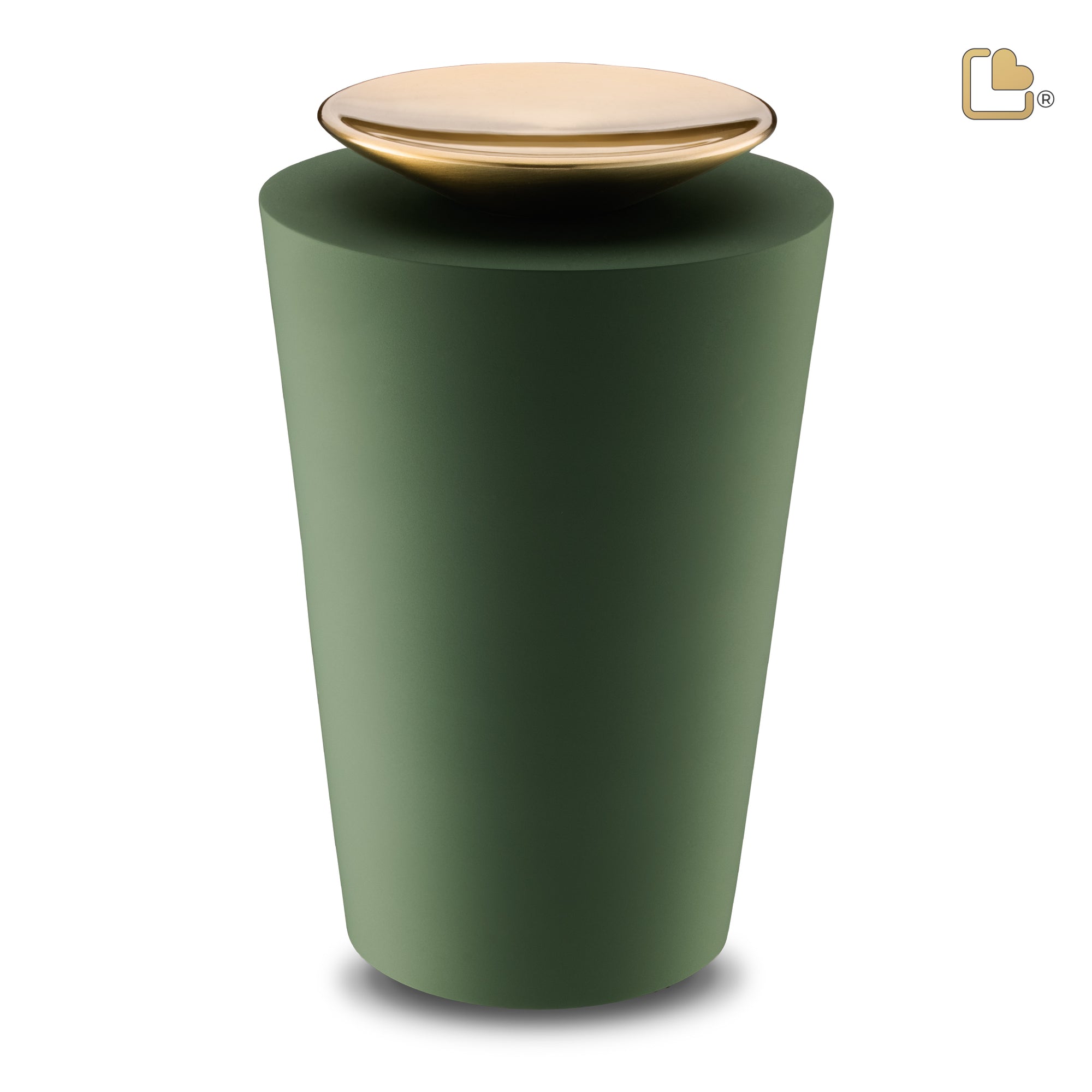 A1070   Crescent Tall Standard Adult Urn Sage Green & Bru Gold