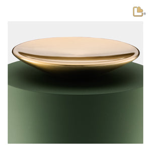 A1070   Crescent Tall Standard Adult Urn Sage Green & Bru Gold