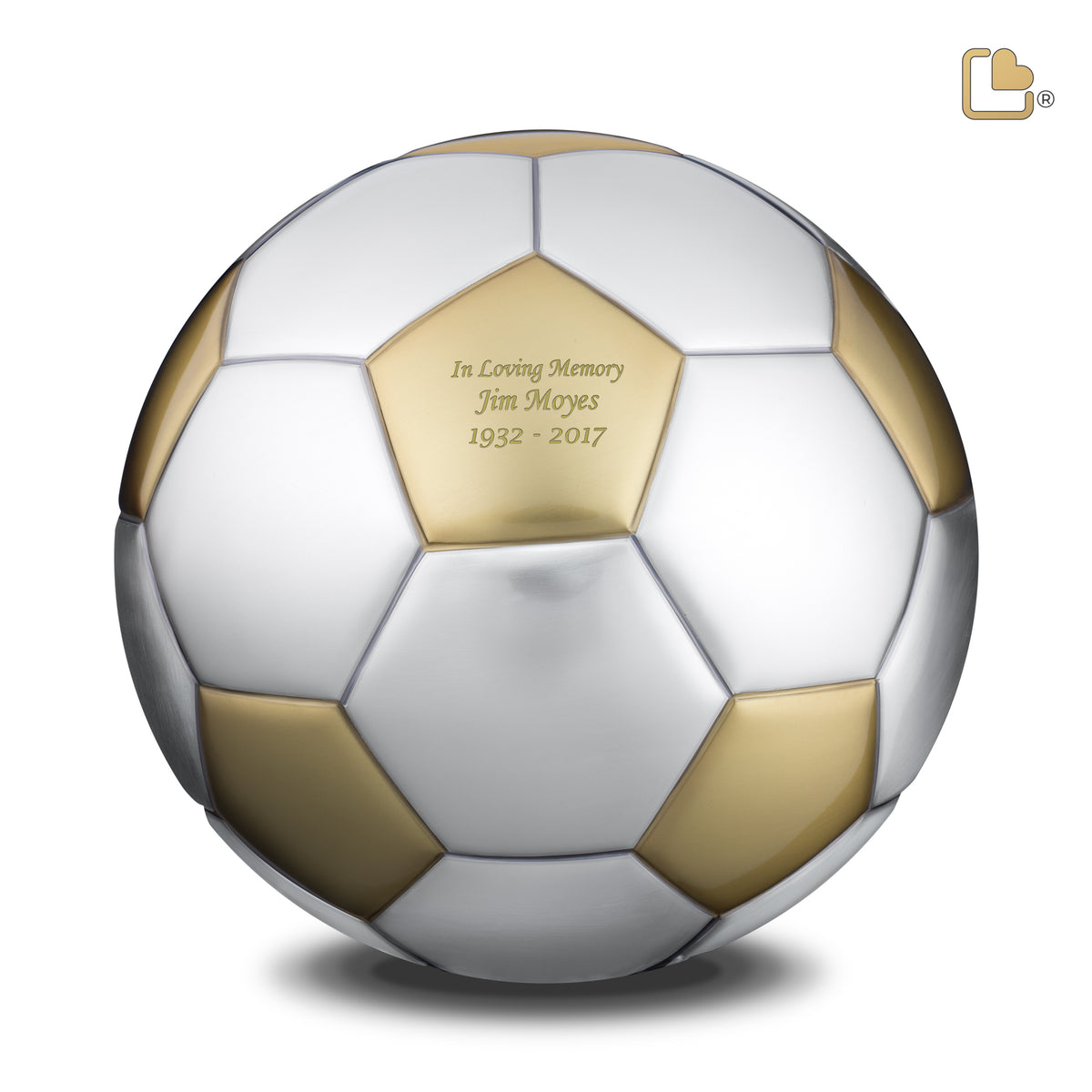 A1152   Football Standard Adult Urn Bru Gold &amp; Bru Pewter