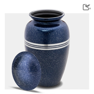 A212   Classic Standard Adult Urn Speckled Indigo & Bru Pewter