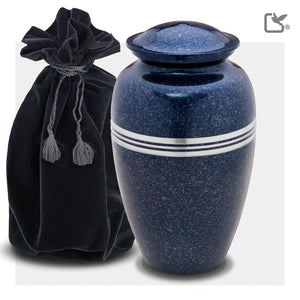 A212   Classic Standard Adult Urn Speckled Indigo & Bru Pewter