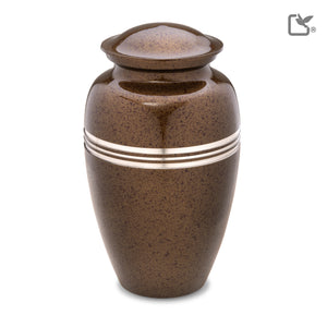 A214   Classic Standard Adult Urn Speckled Auburn & Bru Pewter