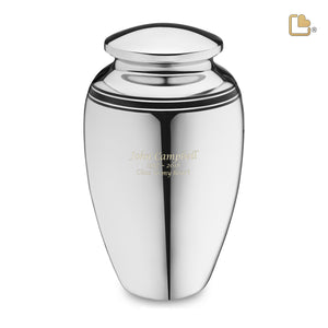 A218   ArtDeco Standard Adult Urn Pol Silver