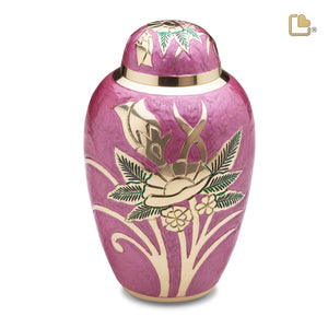 A220   Rose Standard Adult Urn Pink & Pol Gold