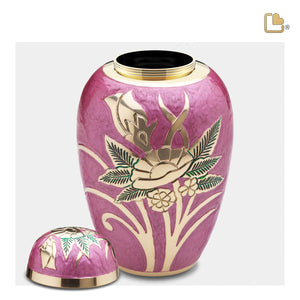 A220   Rose Standard Adult Urn Pink & Pol Gold