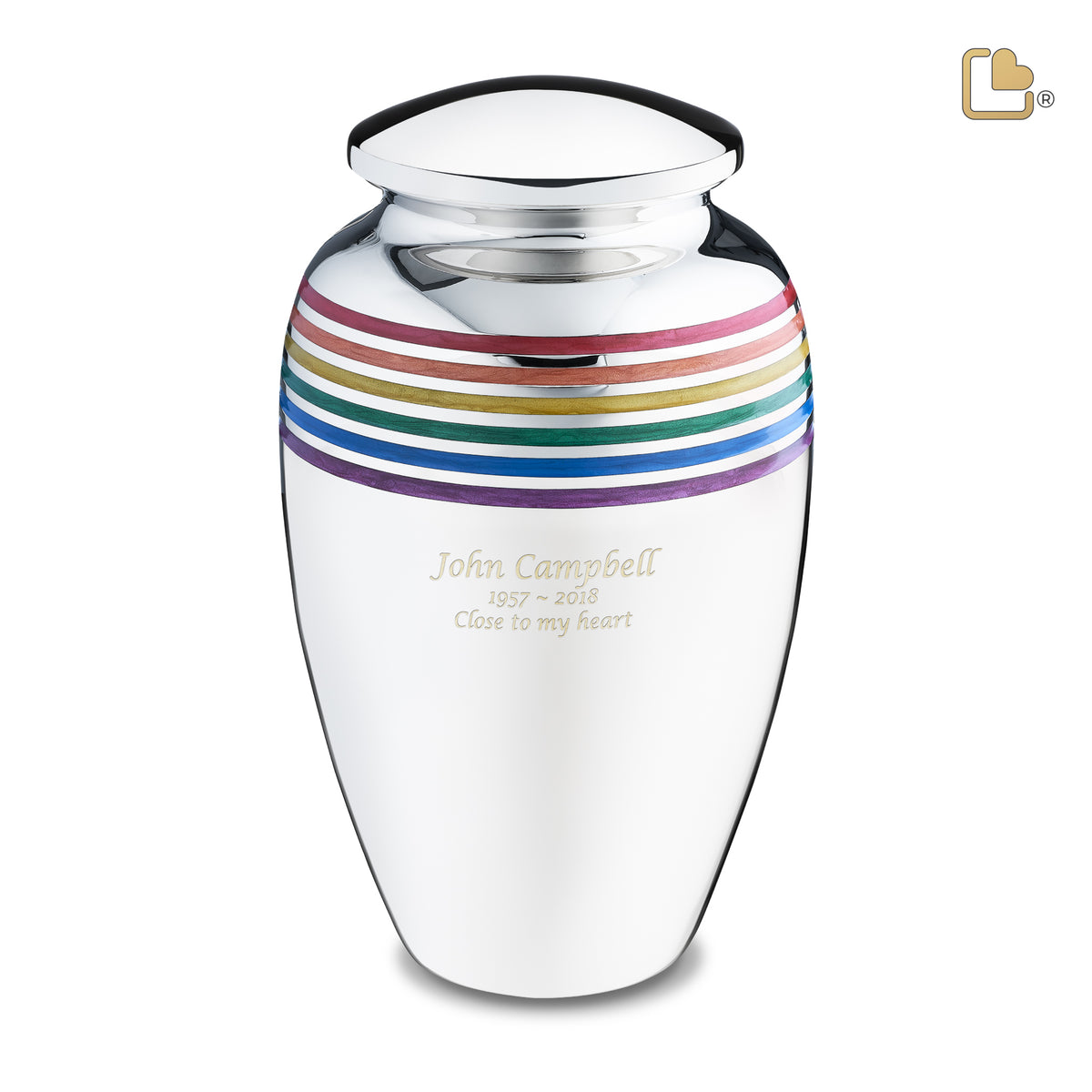 A222  ArtDeco Pride Standard Adult Urn Pol Silver