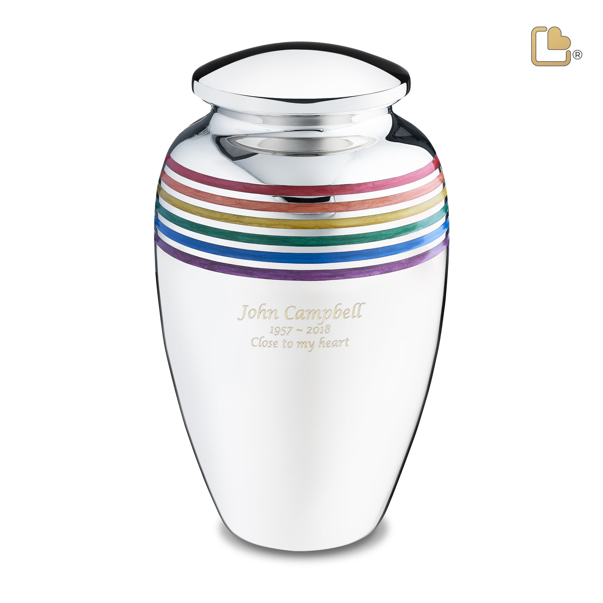 A222   Pride Rainbow Standard Adult Urn Pol Silver