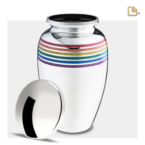 A222   Pride Rainbow Standard Adult Urn Pol Silver