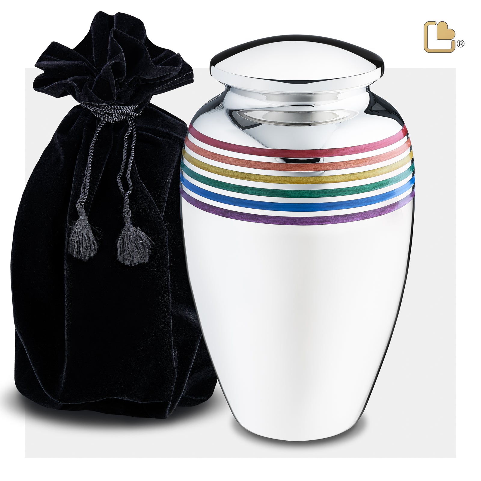 A222  ArtDeco Pride Standard Adult Urn Pol Silver