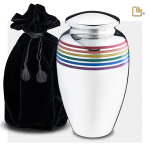 A222   Pride Rainbow Standard Adult Urn Pol Silver