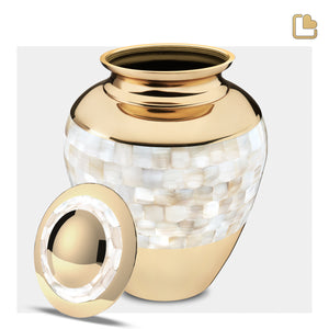 A230   Mother of Pearl Standard Adult Urn Pol Gold
