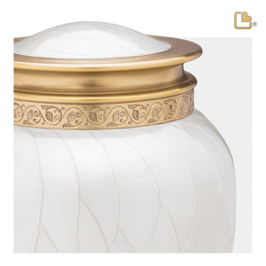 A290   Blessing Standard Adult Urn Pearl White & Bru Gold