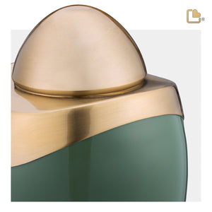 A362   Amore Standard Adult Urn Sage Green & Bru Gold