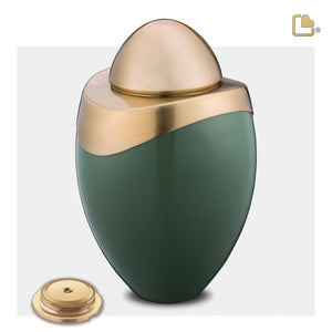 A362   Amore Standard Adult Urn Sage Green & Bru Gold