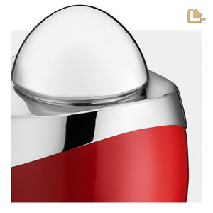 A363   Amore Standard Adult Urn Red & Pol Silver