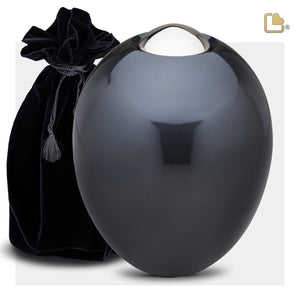 A510   Adore Standard Adult Urn Midnight & Pol Silver