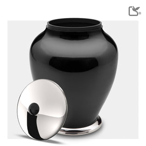 A520   Simplicity Standard Adult Urn Midnight & Pol Silver