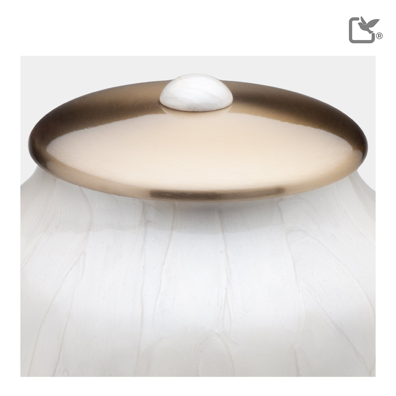 A522   Simplicity Standard Adult Urn Pearl White & Bru Gold