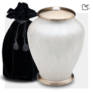 A522   Simplicity Standard Adult Urn Pearl White & Bru Gold