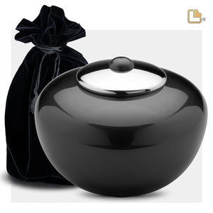 A530   Simplicity Standard Adult Urn Midnight & Pol Silver