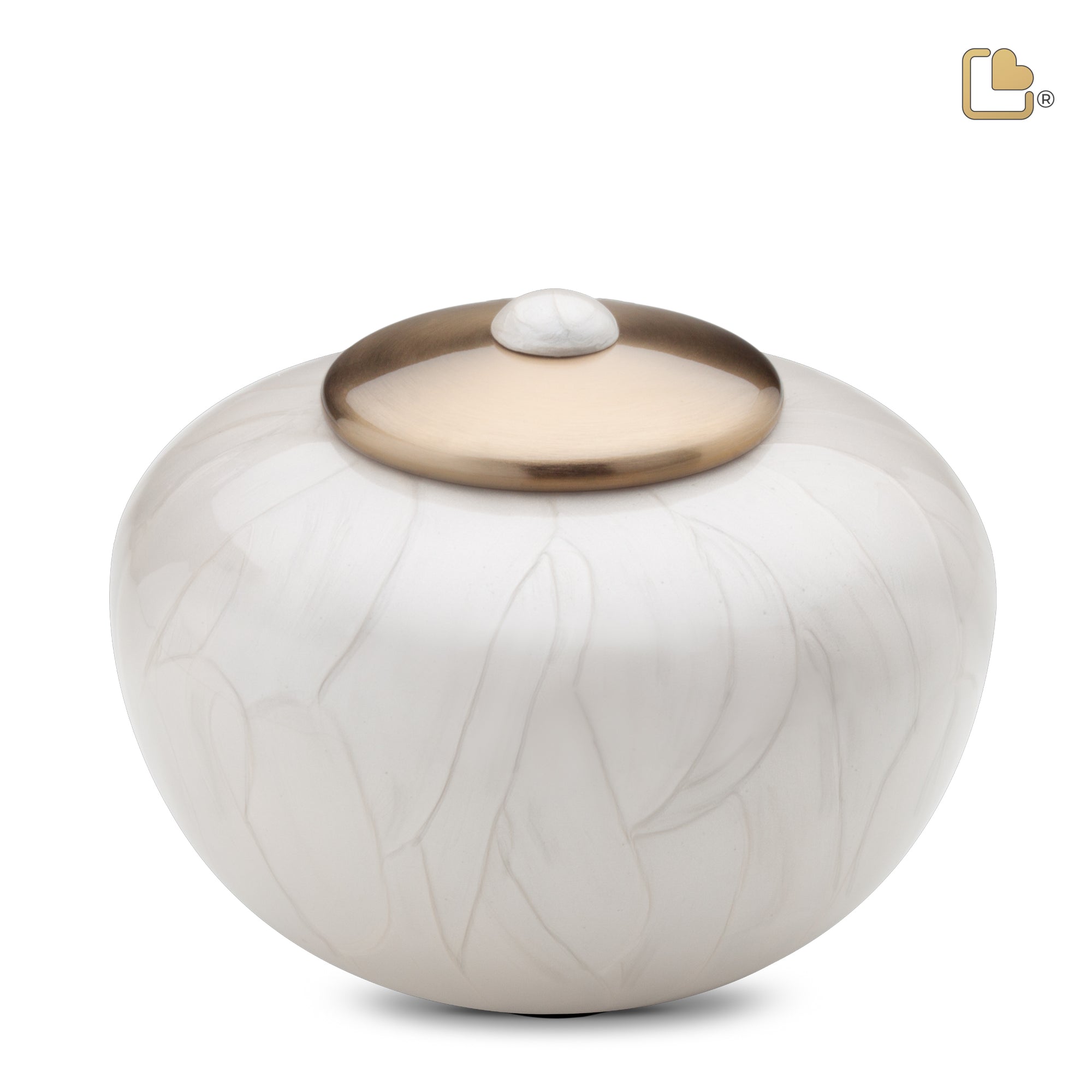 A532   Simplicity Standard Adult Urn Pearl White & Bru Gold