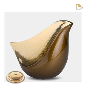 A551   LoveBird Standard Adult Urn Bronze & Hmd Gold